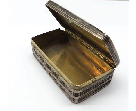 Antique Dutch Silver Snuff Box Hallmarked on Edge in Good Un-cleaned Condition Measures Approx 60mm by 35mm 11mm Deep Weight 