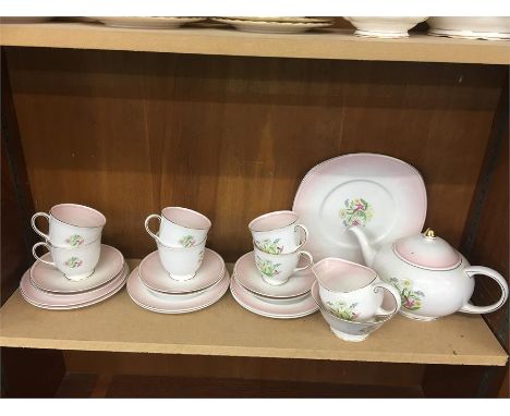 Suzie Cooper Tea Service Romance Pink 