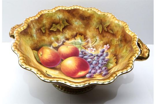 Large Hand Painted Fruit Study Royal Worcester Fruit Bowl By J ... Large Hand Painted Fruit Study Royal Worcester Fruit Bowl By J ...