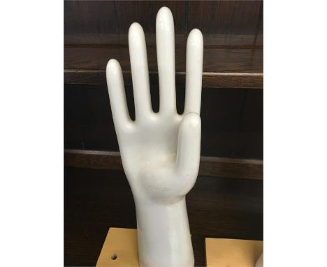 4 x Antique Ceramic Retail Glove Display/Stretcher , 3 x A G Hackney 1 x AHG