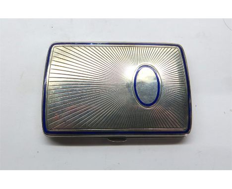 Continental Silver & Enamel Cigarette Case Minor Enamel Wear Hallmarked 925 Weight 83g