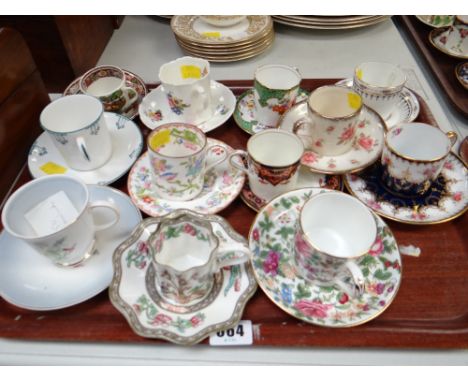 Twelve various patterned coffee cans & saucers including Coalport 'Indian Tree', Minton etc