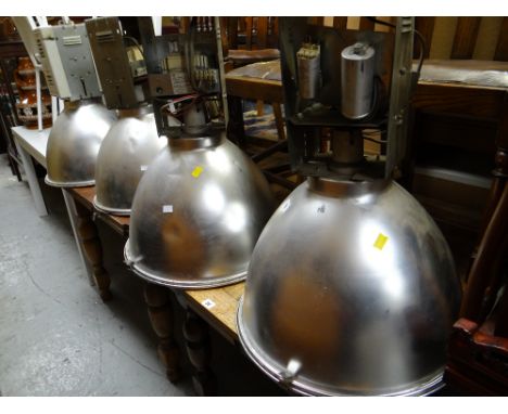 Four industrial ceiling lightscondition:The diameter of each light is 49cmsThe height is 65cmsAll four are the same