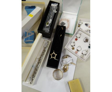 Parcel of various boxed costume jewellery including a ladies silver chain large stoned citrine necklace &amp; a gentleman's s