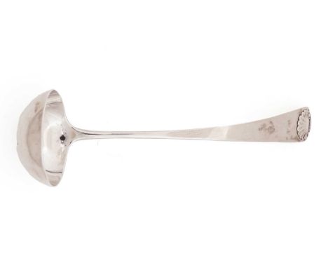 A silver toddy ladle with a shell pattern terminal, by John Keith, Banff C.1820, 15.5cm long, 1oz.Condition - 8/10