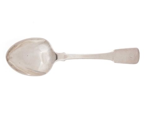 A silver Fiddle tablespoon, initialled "T", by George Constable, Cupar 1815-1820, 22cm long, 1.9oz.Condition - 7/10