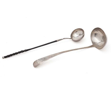 A Scottish provincial silver soup ladle, initialled, by James Erskine of Aberdeen (E, three turrets, hand and dagger) c.1800 