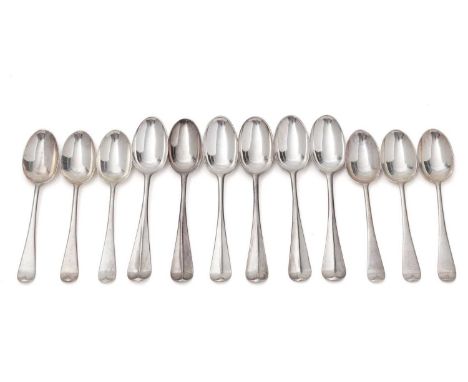 A set of six late Victorian silver picture-back teaspoons, (urn of flowers) by Francis Higgins, London 1898, and a set of six