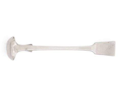 A plated Fiddle pattern condiment ladle, by Rankin (jeweller), KILMARNOCK 1860-1880, 12.2cm long.Condition - 7/10