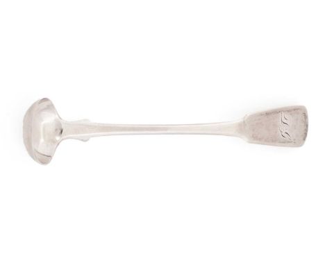 A silver Fiddle condiment ladle, initialled "DG", by Philip Grierson, Glasgow 1821, 12cm long, 0.4oz.Condition - 7.75/10