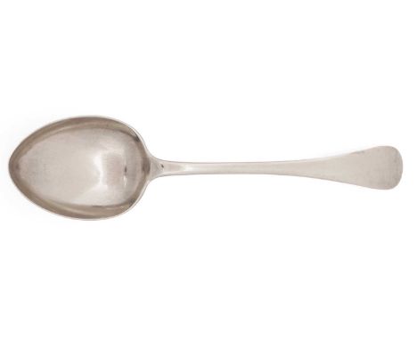 A silver-plated dessert spoon, by Wilkinson and Limond, Ayr 1870-1880, 19.2cm long.Condition - 6.75/10
