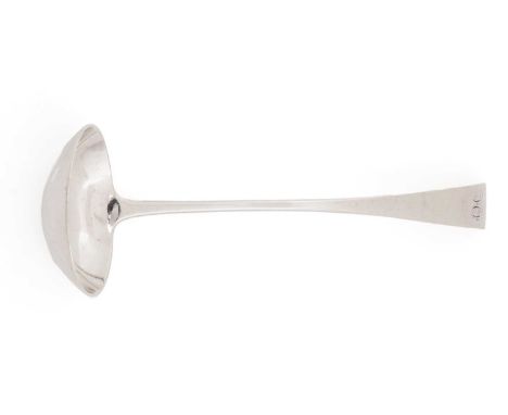 A silver toddy ladle, Old English pattern, initialled "TCS", by Peter Lambert, Montrose C.1835, 15.8cm long, 0.95oz.Condition