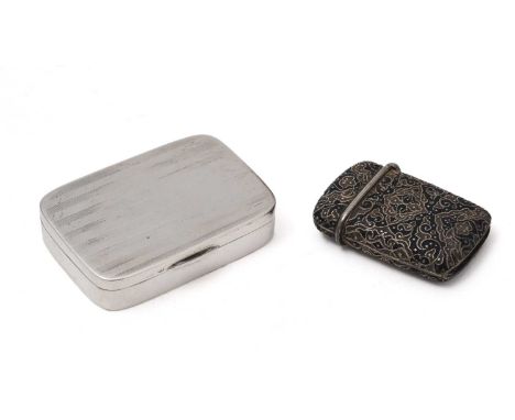 An Austro-Hungarian silver gilt and enamelled vesta case with matt, charcoal coloured cloisonne, by George Adam Scheid, Vienn