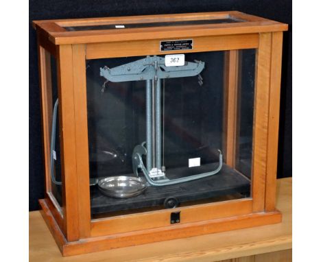 A pair of scientific balance scales by Griffin & George, cased