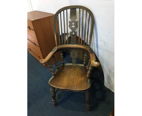 A Windsor stick back armchair