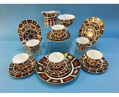 A Royal Crown Derby Imari, 1128 pattern 21 piece tea service