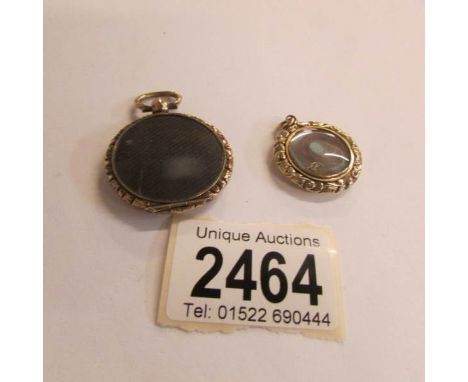A Georgian memorial locket dated January 1830 and inscribed Joseph Elkins together with a further 19th century engine turned 