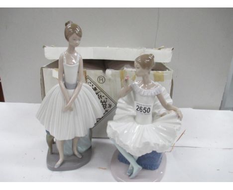 2 NAO figures including Standing Lady Ballet Dancer and Seated Lady Ballet Dancer (with box)