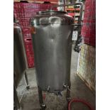 3.5 BBL Stainless Steel Brite Tank on Casters - Dish Bottom, Unjacketed, Top Manway | Rig Fee $100