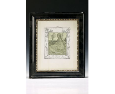 Heinrich Vogeler, 1872-1942, Worpswede,  Mutter mit Kind, Lithographie, links unten im Druck monogrammiert, ca. 21x16cm, u.Gl