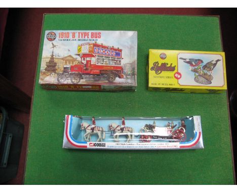 Two Airfix Plastic Model Kits, Bullfinches and 1:32nd  scale 1910 'B' Type Bus, together with a Corgi diecast and plastic mod