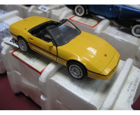 A Franklin Mint 1:24th Scale Diecast Precision Model 1986 Corvette, missing literature and box outer.