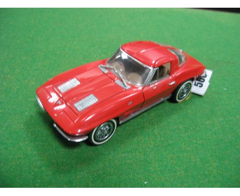 A Franklin Mint 1:24th Scale Diecast Model 1963 Corvette, missing literature and box outer.