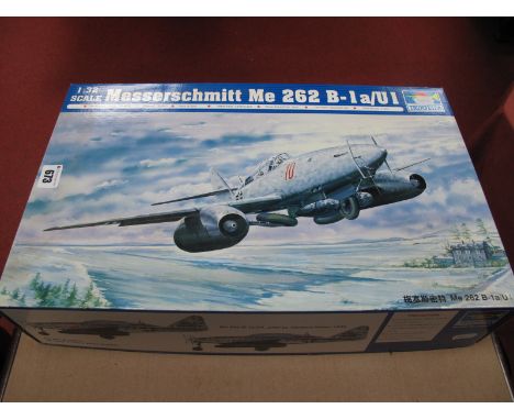 A Trumpeter 1:32nd Scale Plastic Model Kit #02237 Messerschmitt ME262 B-1A/U1, appears as new with parts in unopened sealed b