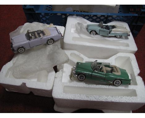 Three 1:43rd Scale Franklin Mint Diecast Precision Models, to include 55' Chevrolet, 53' Buick, 53' Packard, boxed.