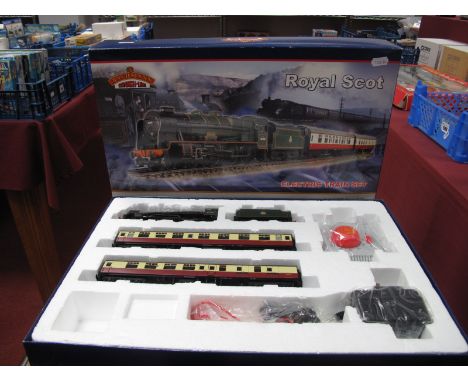 Bachmann "OO" Scale Train Set No:30-020 'Royal Scot', comprising 4-6-0 Locomotive and Tender, two Mk 1 crimson and cream coac