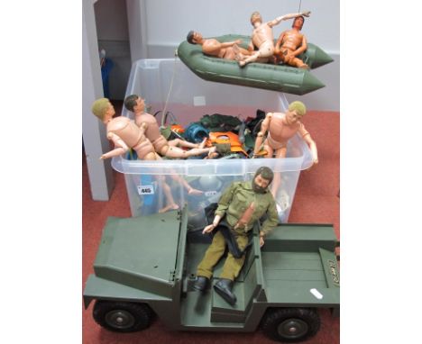 A Large Quantity of Original Action Man and Similar Items, including six original figures, two Lone Ranger figures and a larg