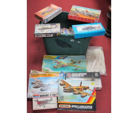 A Quantity of Plastic Model Military Aircraft Kits, by assorted makers, all kits have either been started, pained, parts miss