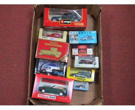 Ten Diecast Model Vehicles, of differing scales by Tonka, Polistil, Burago, Corgi, Oxford, Matchbox Vanguards including Corgi