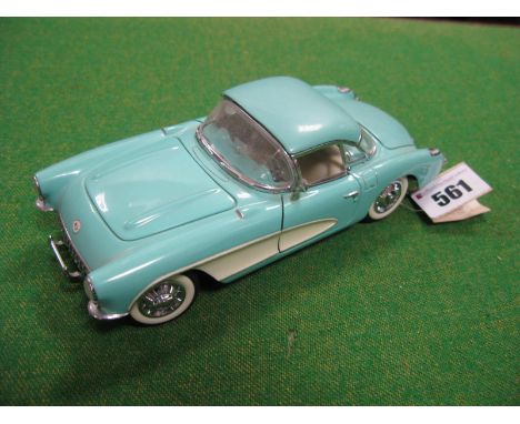 A Franklin Mint 1:24th Scale Diecast Model 1956 Corvette, missing literature and outer box.