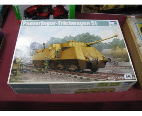 A Trumpeter 1:35th Scale Plastic Modek Kit #01516 Panzerjager - Triebwagen 51 'Armored Railcar', appears as new with parts in