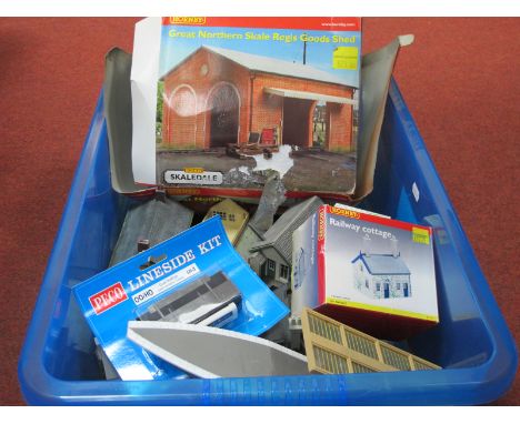 A Quantity of "OO" Scale Model Railway Lineside Buildings by Hornby/Skaledale and Others, stations included.