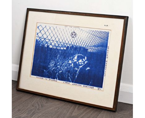 ORIGINAL JAMIE REID PRINT 'CURSE ENGLISH HERITAGE'. A mounted and framed screenprint of Jamie Reid's 'Curse English Heritage'