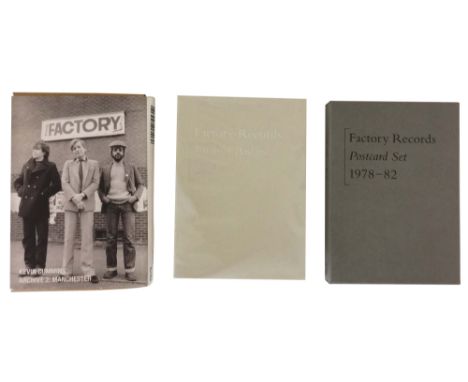 FACTORY RECORDS POSTCARDS SET 1978-82, ENAMEL BADGES 2013 SET AND KEVIN CUMMINS ARCHIVE 2: MANCHESTER POSTCARD SET. 24 postca