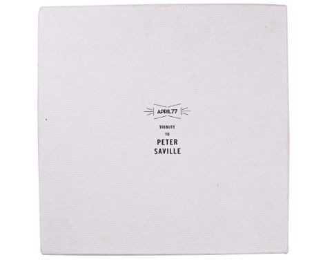 JOY DIVISION PETER SAVILLE APRIL 77 TRIBUTE BOX. Comprising of a "Designed by Peter Saville" signed book in slipcase, April 7