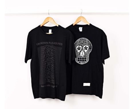 PETER HOOK &amp; THE LIGHT JOY DIVISION CLOTHING PACKAGE. Nine t-shirts to include black Unknown Pleasures Manchester (XL), b