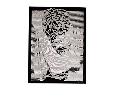 JOY DIVISION IAN CURTIS LIMITED EDITION ARTWORK. Limited edition print with image of Ian Curtis overprinted in silver by the 