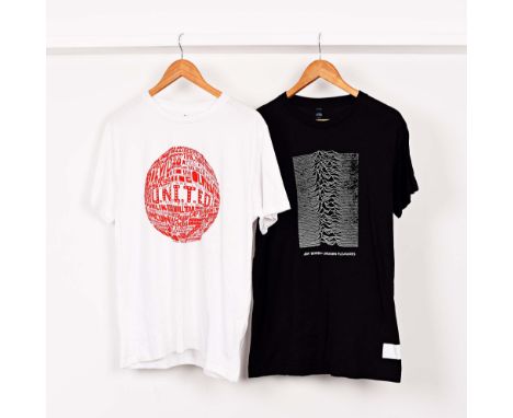 JOY DIVISION / PETER HOOK &amp; THE LIGHT CLOTHING PACKAGE. Eight items to include TeePublic Japanese Unknown Pleasures t-shi