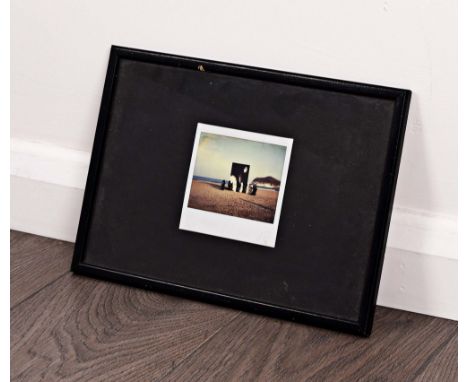 ORIGINAL POLAROID TAKEN BY ANTON CORBIJN ON SET OF 'ATMOSPHERE' VIDEO IN SPAIN. Framed 4x4" polaroid photograph. Frame to mea