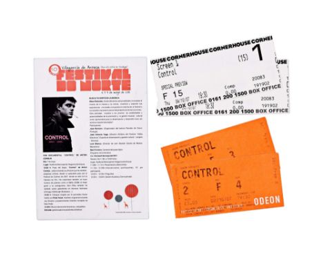 JOY DIVISION AND IAN CURTIS "CONTROL" AGREEMENTS, INVITES, PRESS RELEASES ETC. To include a contract re royalties from the fi