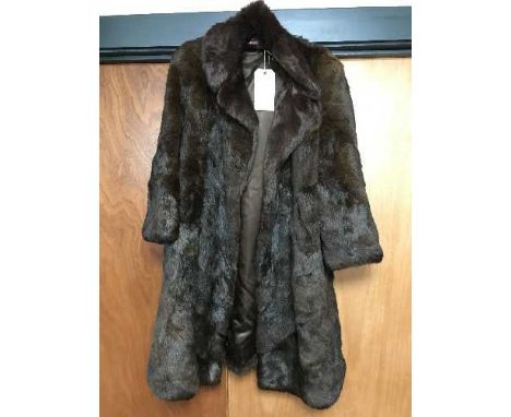 A vintage lady's musquash fur coat 