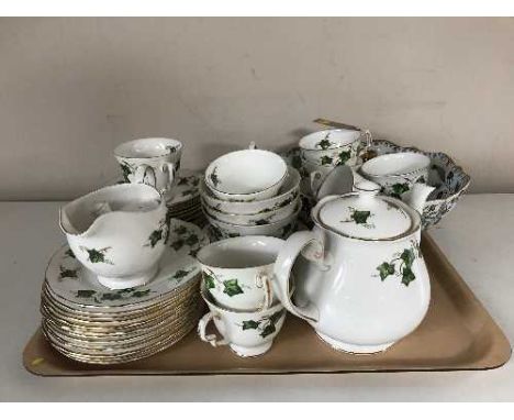 A tray of Colclough tea service and a Masons fruit bowl 