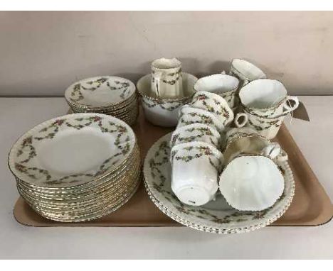 A late Victorian white floral pattern tea service