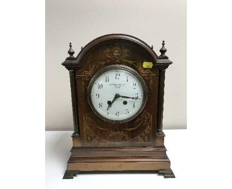 A Victorian inlaid mahogany eight day bracket clock by S. Smith & Sons of London 