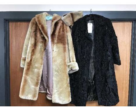 A vintage lady's Persian lamb skin coat and one other 