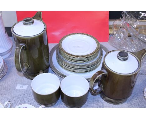 A vintage Poole pottery part dinner service, shipping unavailable 